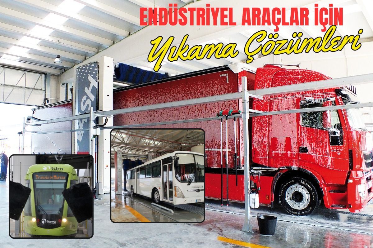 Endüstriyel araçlar, standarttan fazlasını ister. Tır, kamyon, otobüs veya raylı sistemler gibi büyük taşıtlar, hem boyutları hem de kir yoğunlukları nedeniyle özel yıkama çözümleri gerektirir.
